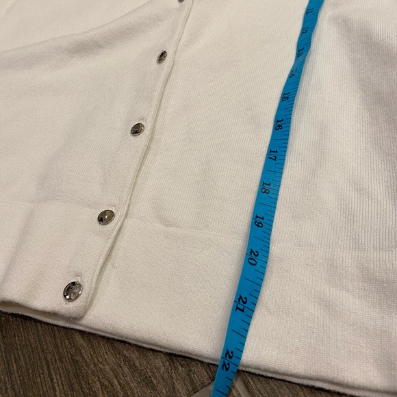 Jones New York - white Three Quarter Sleeve button down Cardigan - Picture 10 of 11